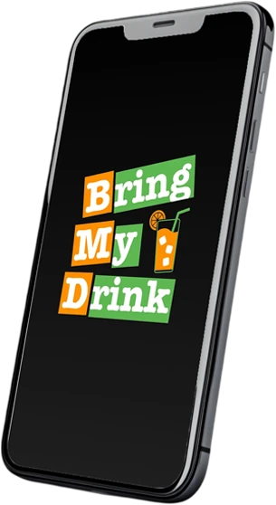 Bring My Drink app shown on a mobile phone
